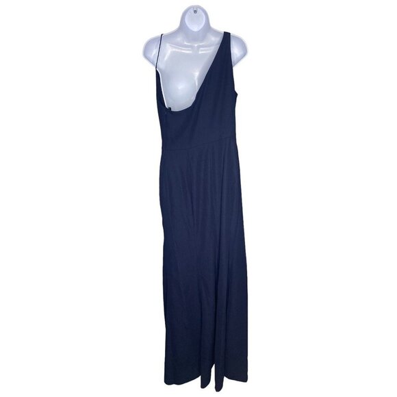 After‎ Six One-shoulder Draped Cowl-neck Maxi Dress In Midnight Navy Size 8 - Picture 6 of 11